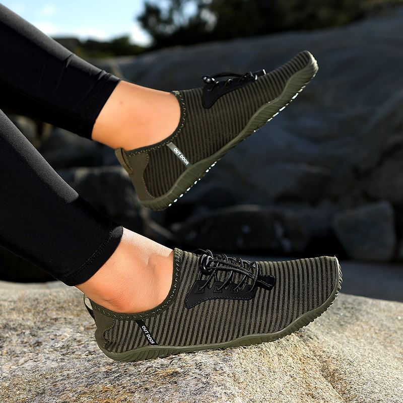 Ribbed Knit Barefoot Water Shoe in use, view 2