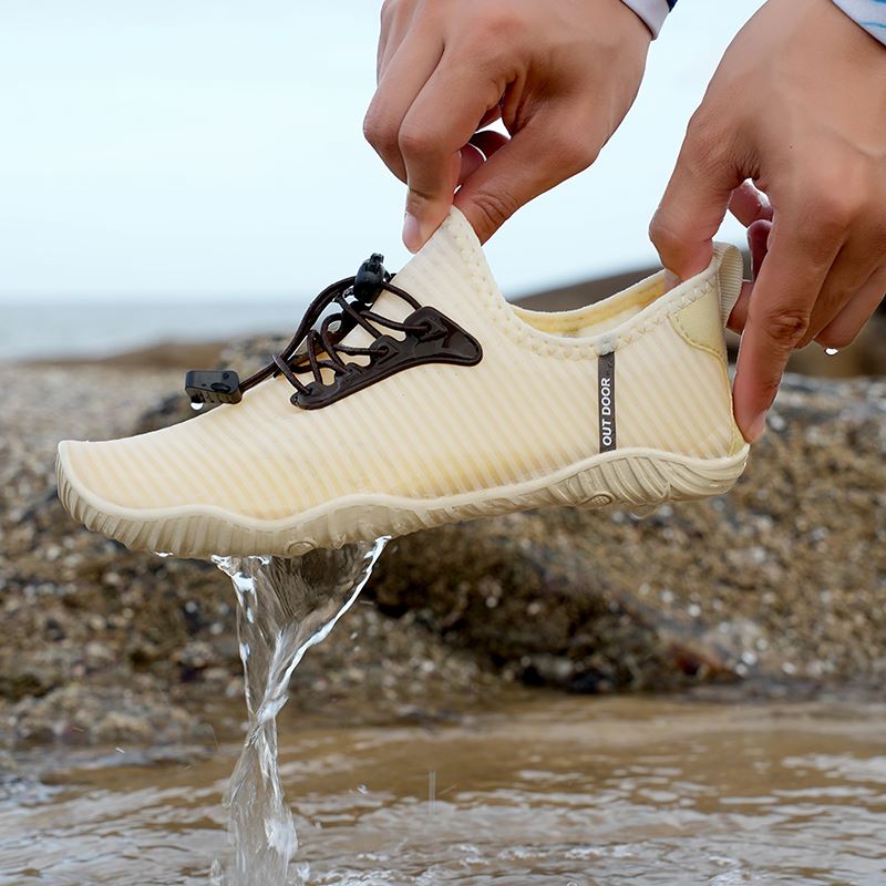 Ribbed Knit Barefoot Water Shoe in use, view 3