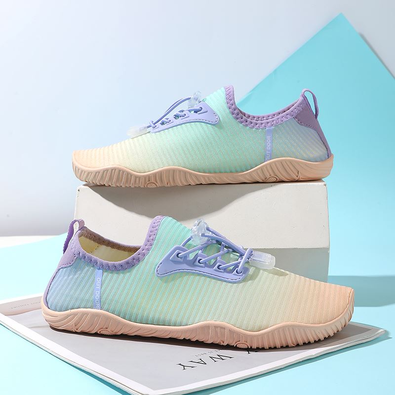 Ribbed Knit Barefoot Water Shoe in use, view 4