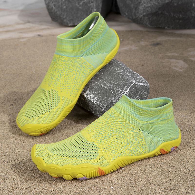 Wide-Toe Knit Sock Water Shoe in use, view 2