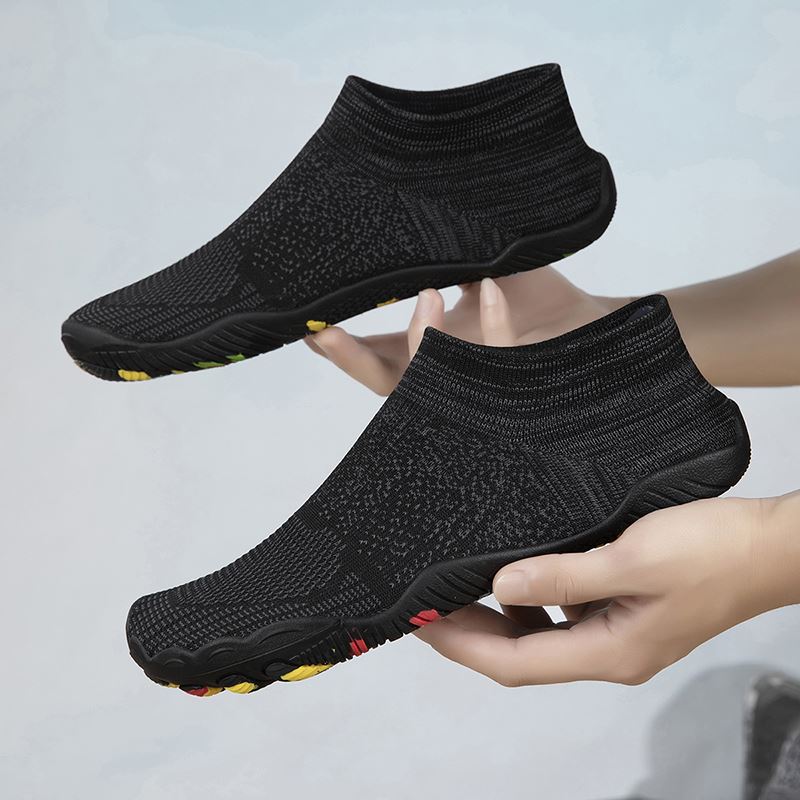 Wide-Toe Knit Sock Water Shoe in use, view 3