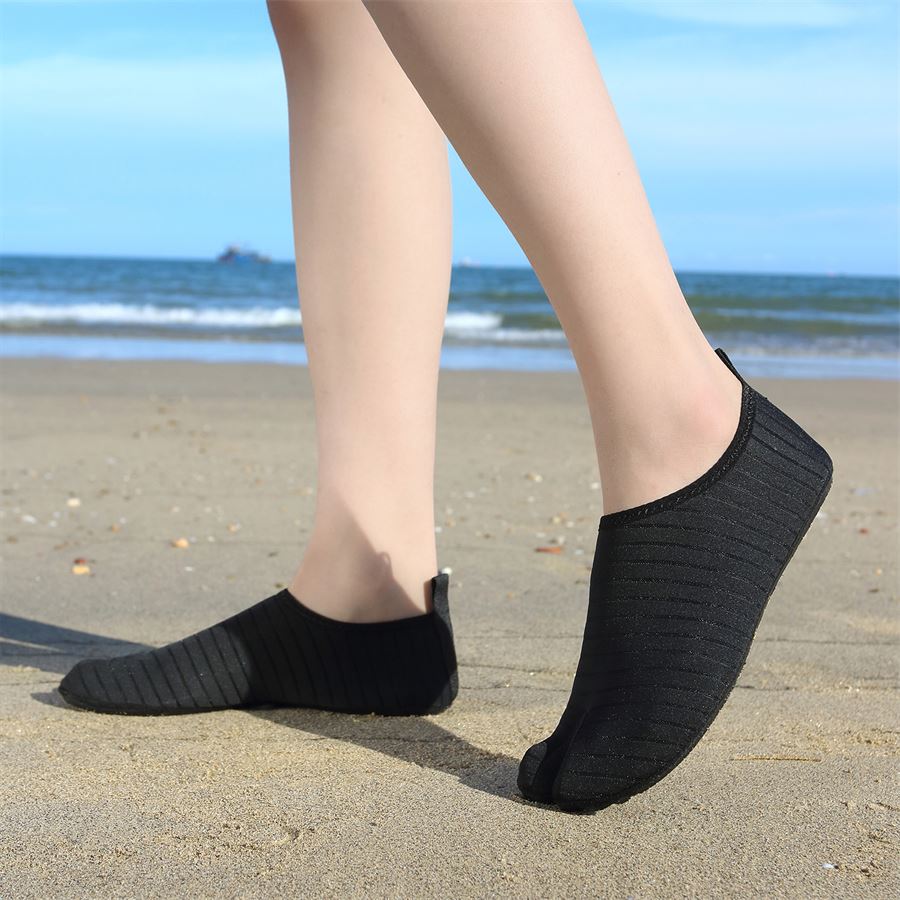 Ribbed Split-Toe Aqua Sock in use, view 6