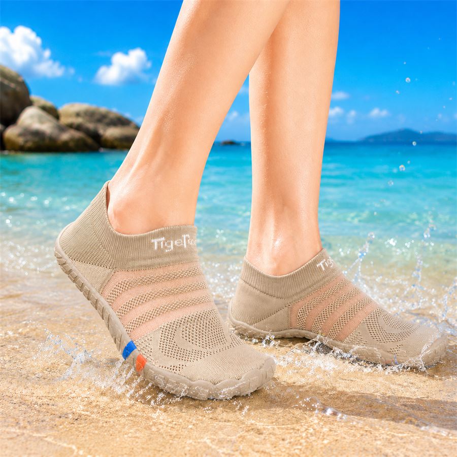 Wide-Toe Knit Barefoot Water Shoe in use, view 3