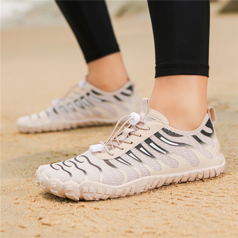 Wave-Print Barefoot Creek Shoe in use, view 3